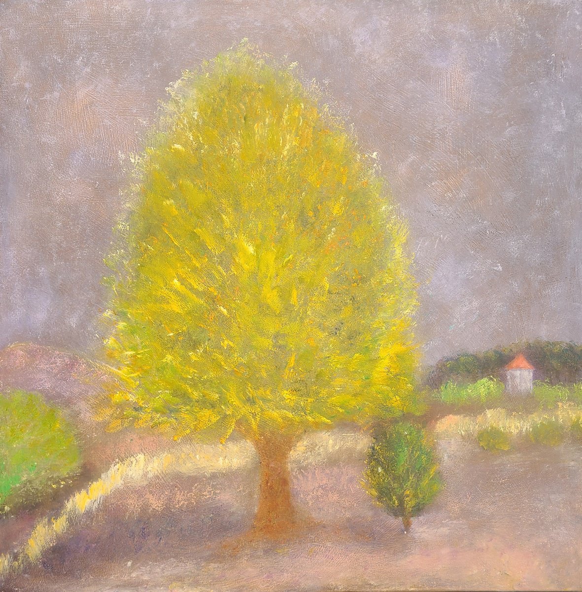 Impressionistic Landscape Oil Painting By Stacy Neasham, 30 X 30", Close To Home, Original Artwork