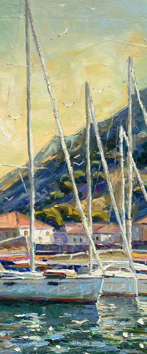 "Yachts at the berth" by Evgeny Chernyakovsky