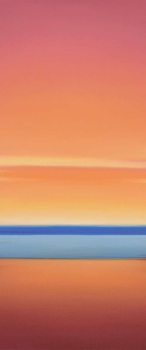 Glowing Sunset - Colorful Abstract Landscape by Suzanne Vaughan