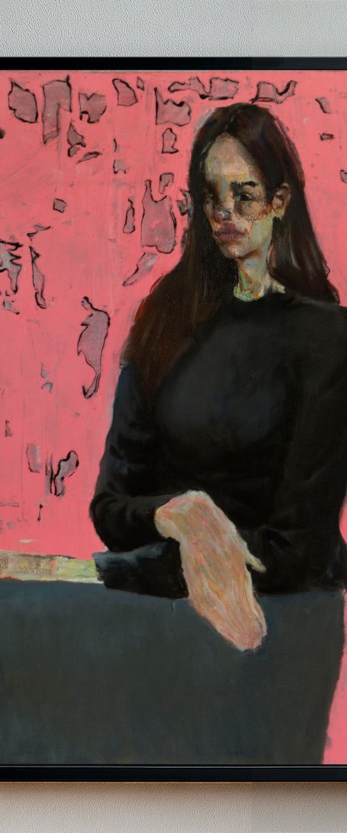 Portrait of a girl on pink by Bohdan Katolyk