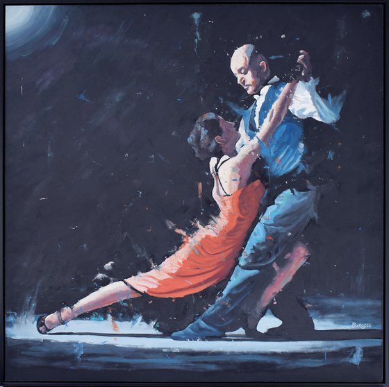 Passion - Original Large Ballroom Dance Painting - Framed Oil On Board