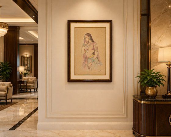 Royal Lady Portrait on Wasli