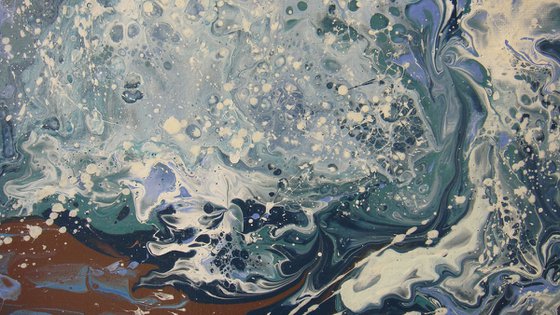 47.2” LARGE Seascape Painting “Waves”