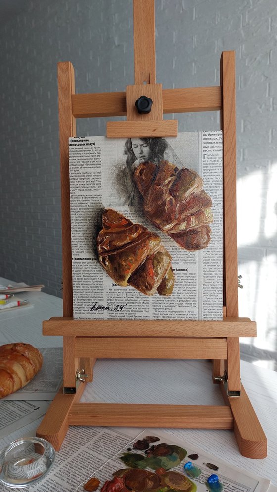 Croissants in the newspaper