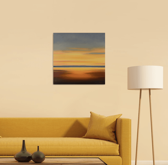 Golden Sky - Colorful Beach Abstract Landscape