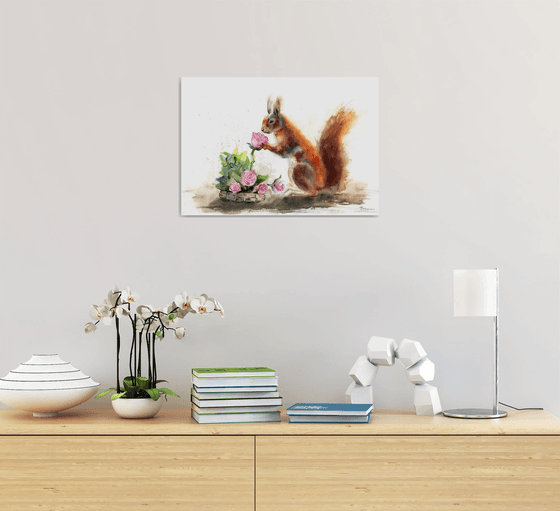 Squirrel and Flower