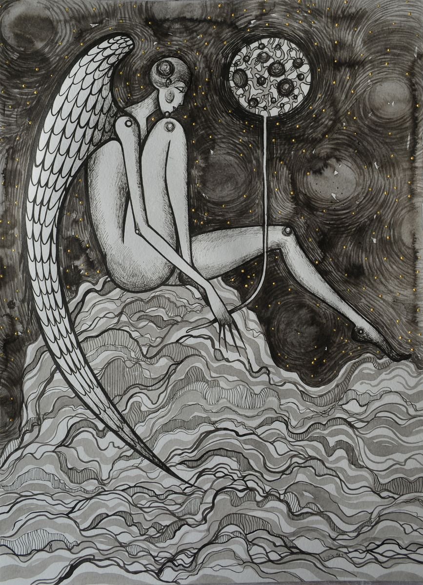 Graphic Ink Drawing , The World I
