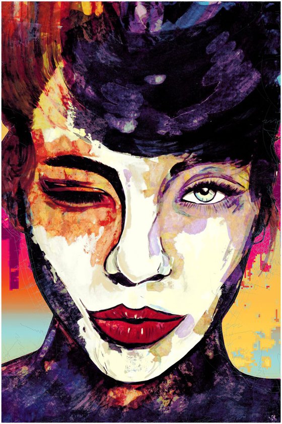 Wink to Pop Art - Large Pop Art Modern Poster 1 Stylised Art