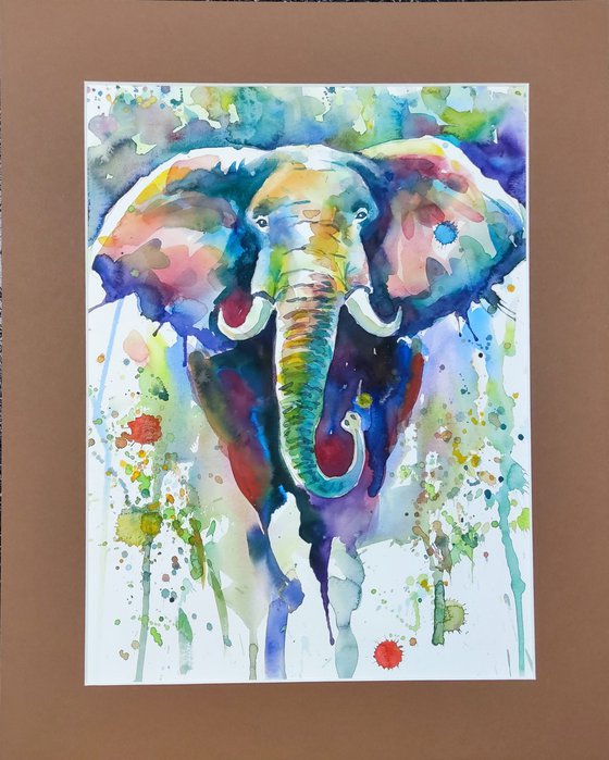 Majestic Elephant Watercolor