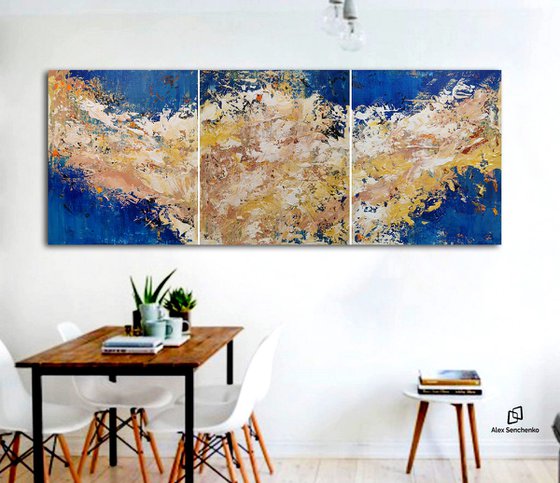 255x100cm. / Abstract triptych / Abstract 2183