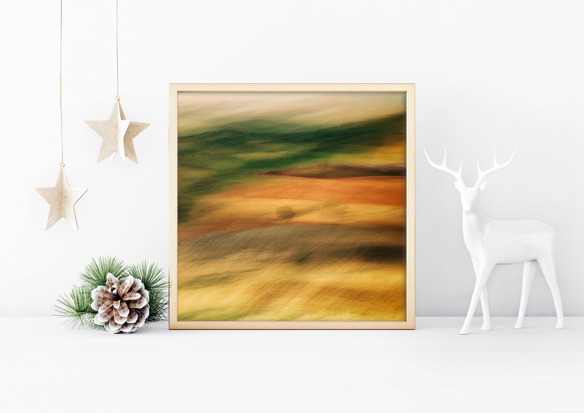 Impressionistic Landscape Photograph By Karim Carella, 33 X 33", Painted Dream #26, Original Artwork