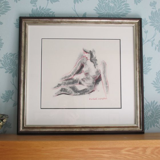Seated nude ( Framed)
