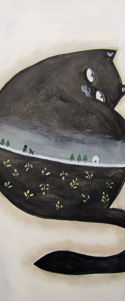 The family cat in black by Silvia Beneforti
