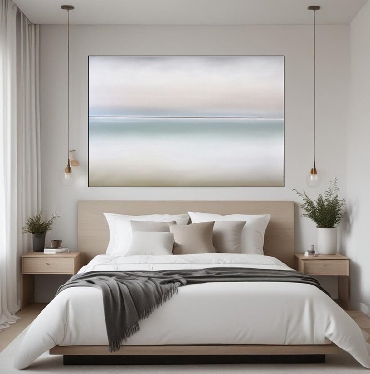 Surrealistic Landscape Oil Painting By Larissa Uvarova, 59 X 39", Horizon Of Emotions #106, Original Artwork