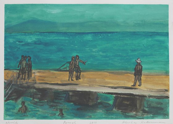 Pier, 2019, acrylic on paper, 21 x 29.5 cm