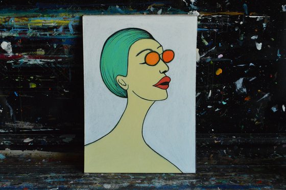 Portrait with orange glasses