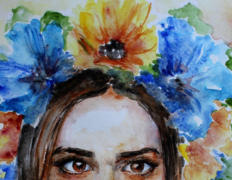 Ukrainian Girl Portrait Original Watercolor Pa Artfinder