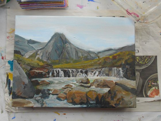 Fairy Pools, Skye - Impressionist Figurative Painting of the Highlands of Scotland