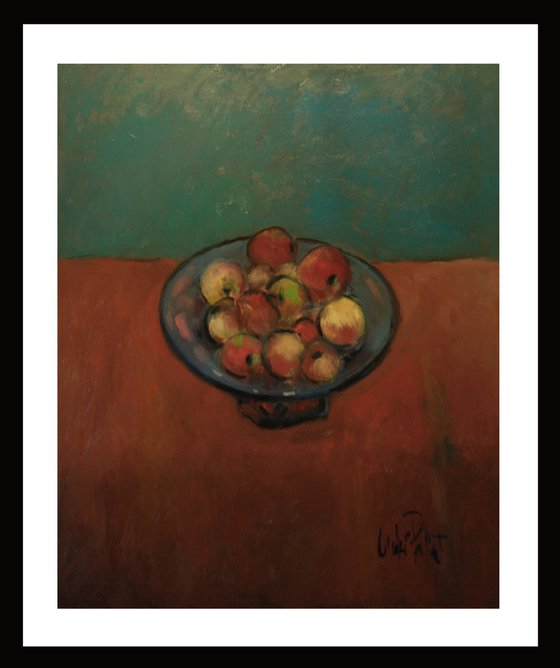 Apples on orange Cloth