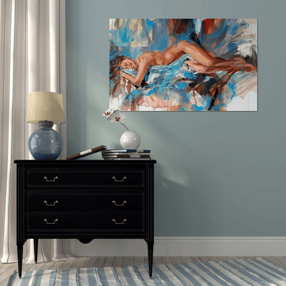 Out of My Dream- nude woman painting on canvas