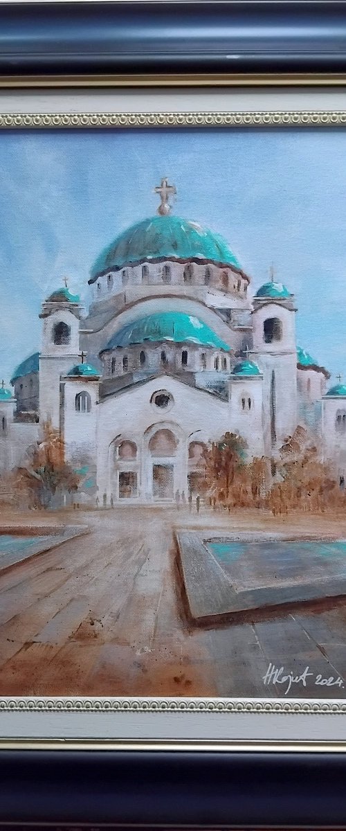 Hram Sv.Save 30x40cm 2024 by Nenad Kojić watercolorist