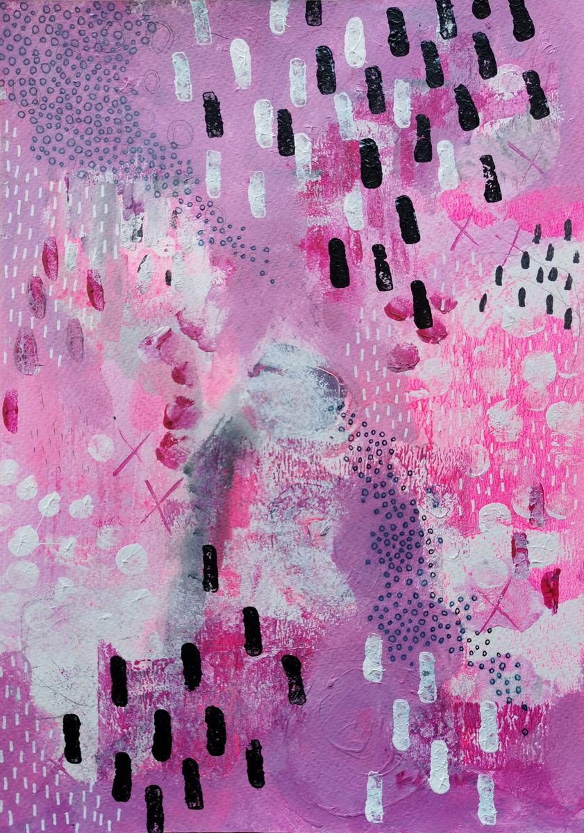 Pink abstract on A4 paper by Bex Parker