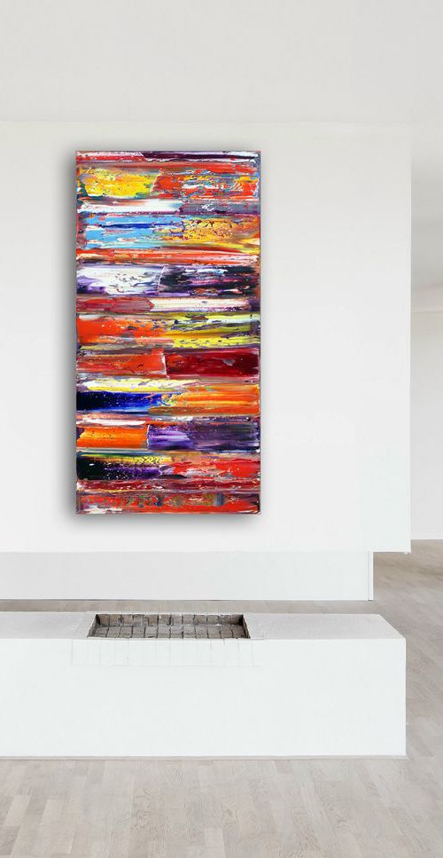 "Awakening" - SPECIAL PRICE-  Original Large PMS Oil Painting On Canvas - 24 x 48 inches by Preston M. Smith (PMS)