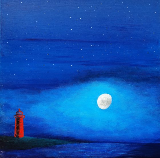 Lighthouse #3, 50x50cm, ready to hang
