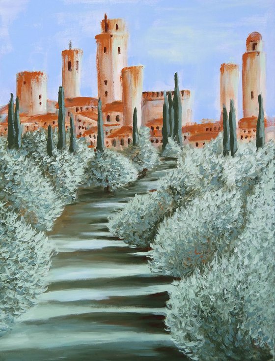 Olive path to San Gimignano/Tuscany