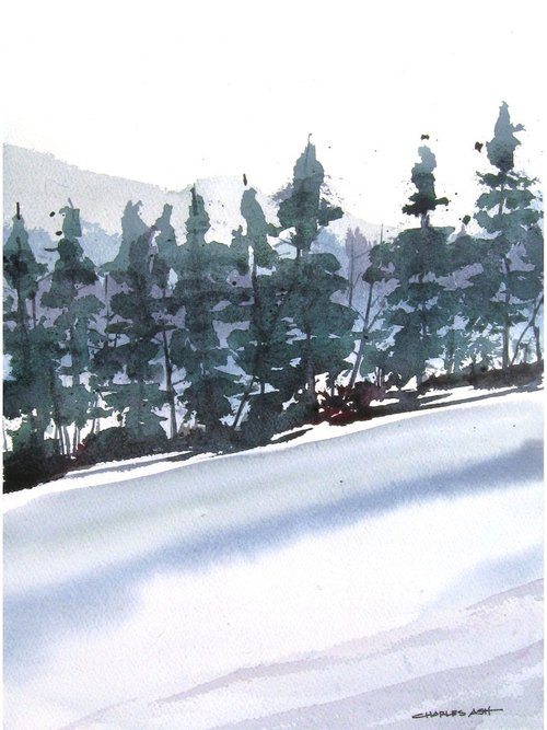 Winter Glade - Original Watercolor Painting by CHARLES ASH