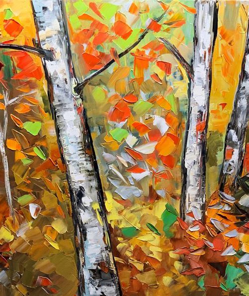 Where all Roads Meet Oil Landscape ORIGINAL ABSTRACT Tree Painting by Lana Guise