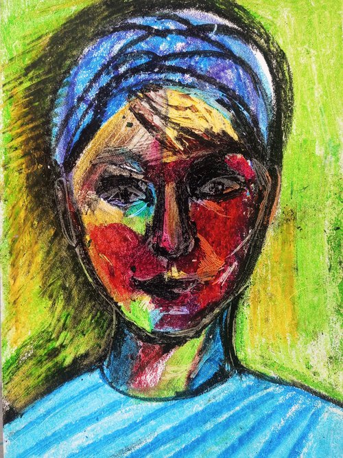 Portrait in thr style of Kandinsky/s colors by Oxana Raduga