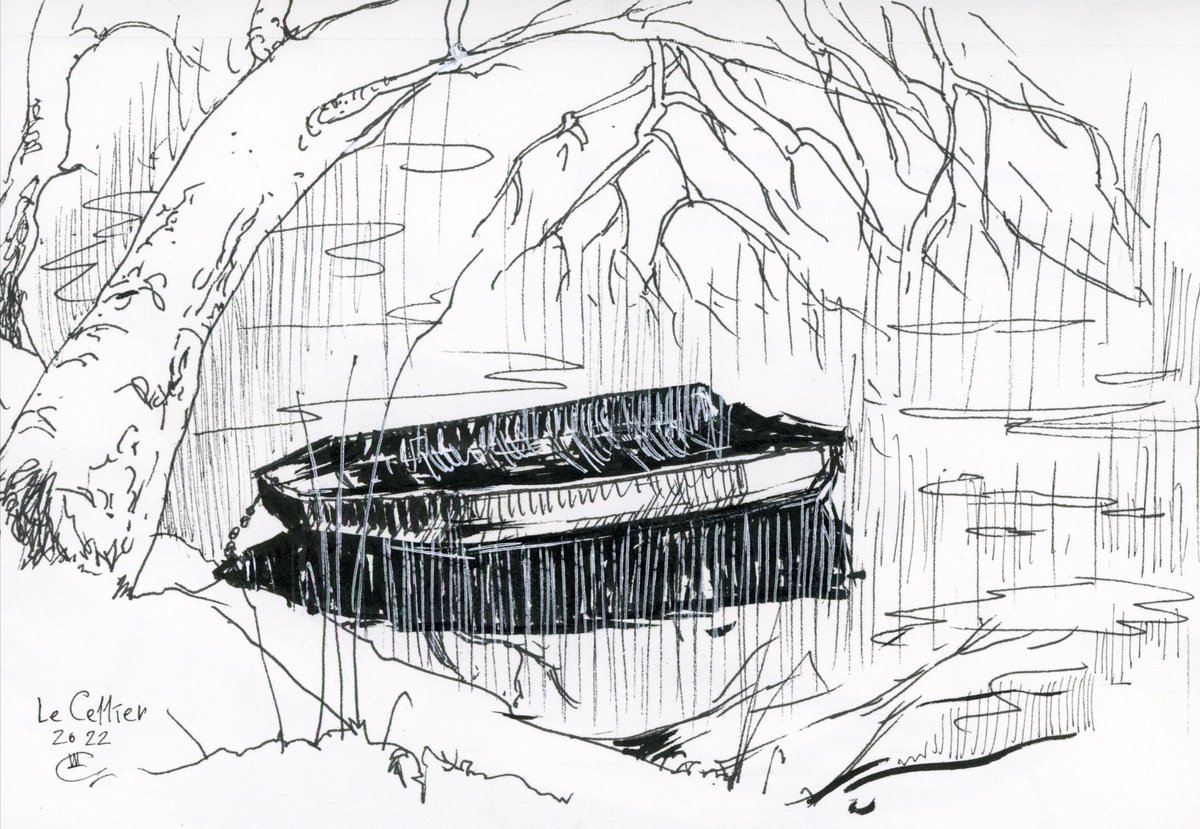 Boats of the Loire. Drawing #7. by Tatyana Tokareva
