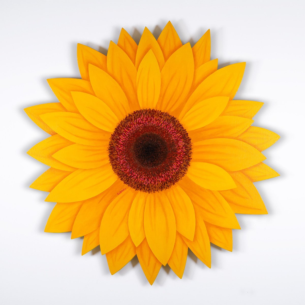 Sun Flower By George Koutsouris, 30 X 30, Artwork For Sale On Artfinder