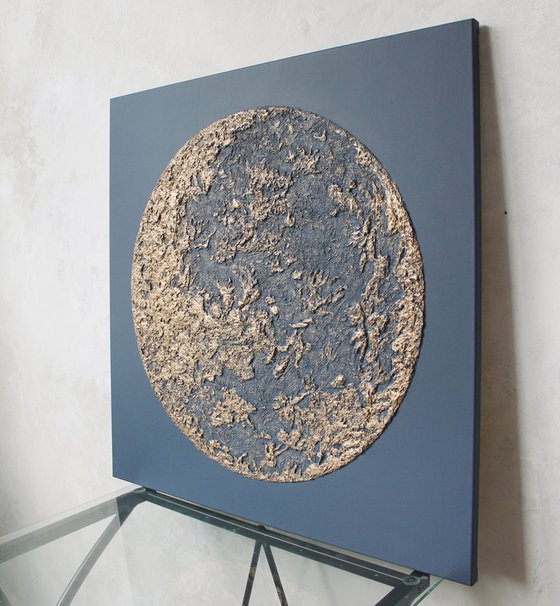 "Moon" Gold moon abstract art