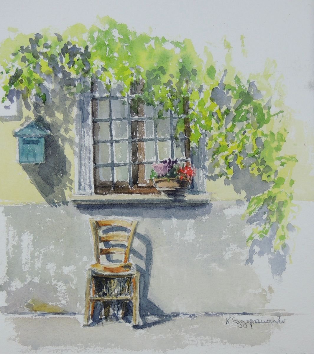 A window and chair in Genga by Krystyna Szczepanowski