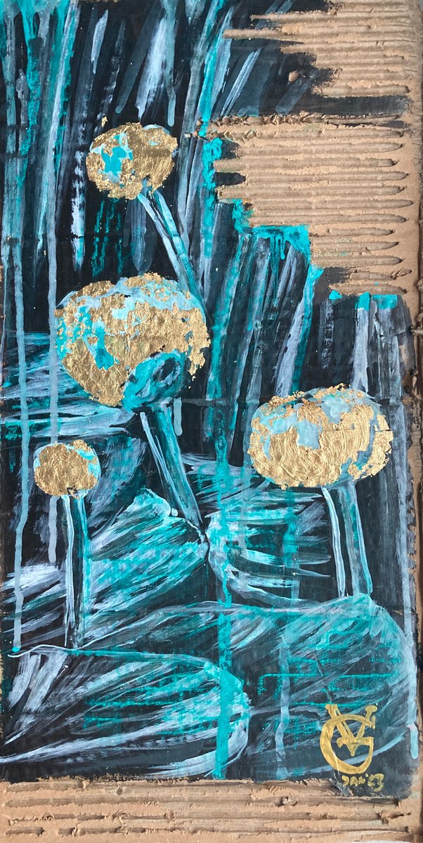 Impressionistic Botanical Painting By Valeria Golovenkina, 9 X 17", New Experience #4, Original Artwork