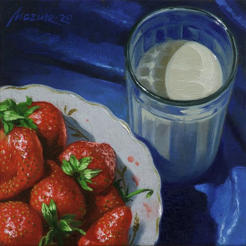 Strawberries with milk by Nik Mazur