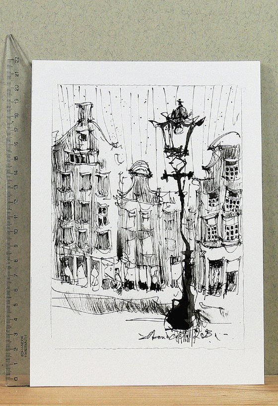 Amsterdam ink drawing.