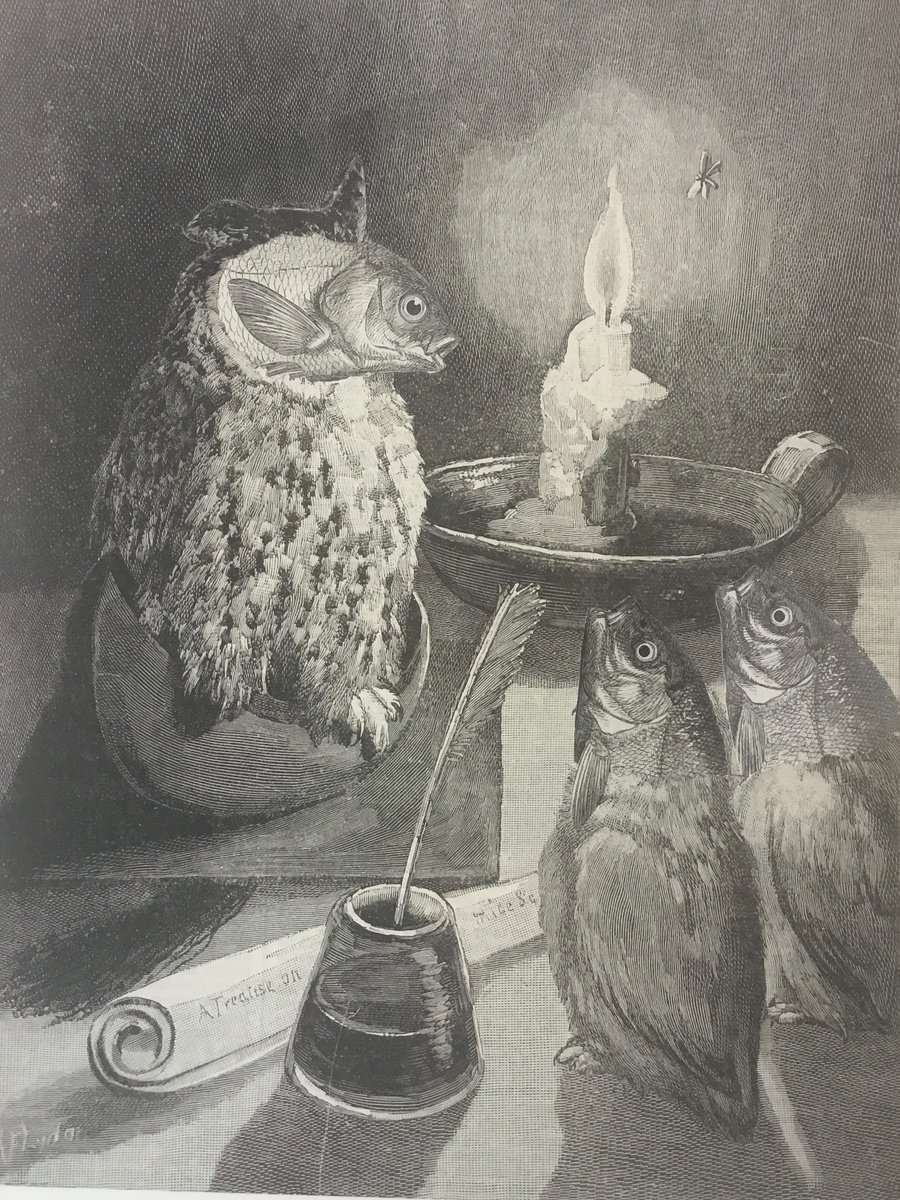 Surrealistic Portrait Collage By Tudor Evans, 7 X 9", Three Fish, Original Artwork