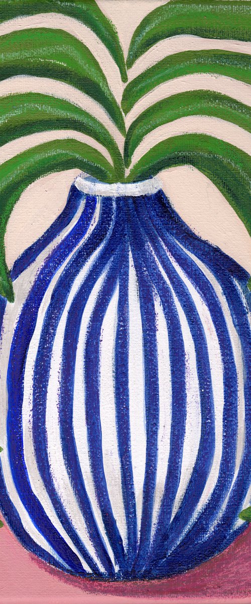 Vase with Blue Stripes by Marisa Añón