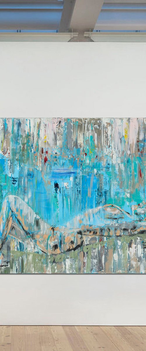 FREEDOM - Female nude & nature - 100 x 200 cm - Fine art Oswin Gesselli by Oswin Gesselli