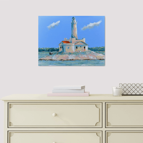 Porter lighthouse in Croatia. Adriatic sea