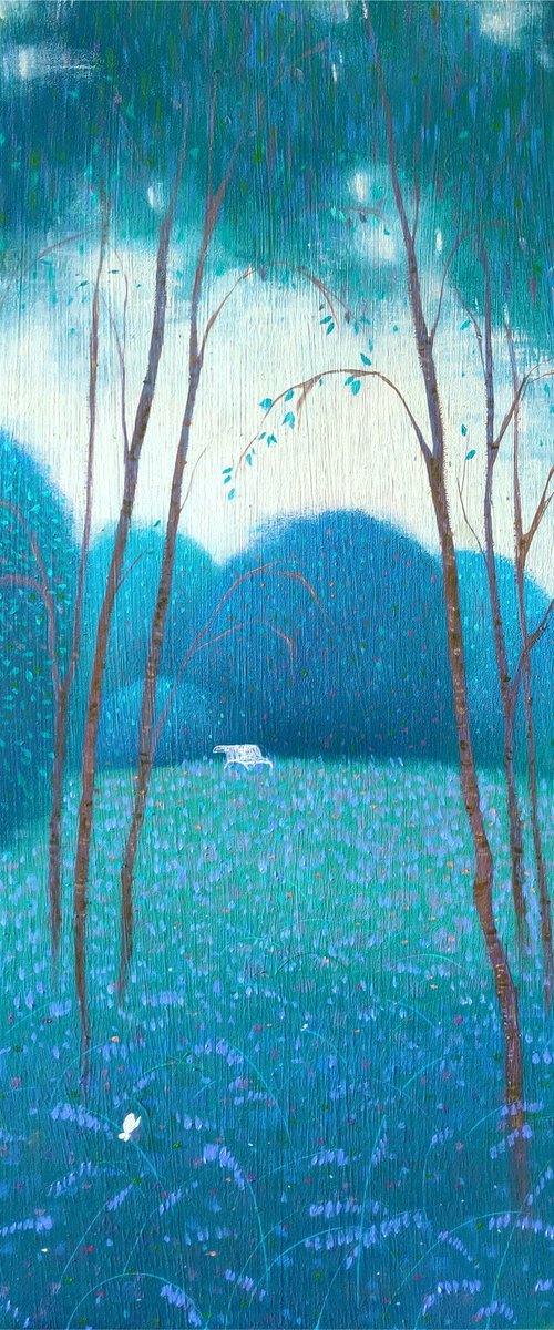 Sea of Bluebells - framed and ready to hang by Ayna Paisley