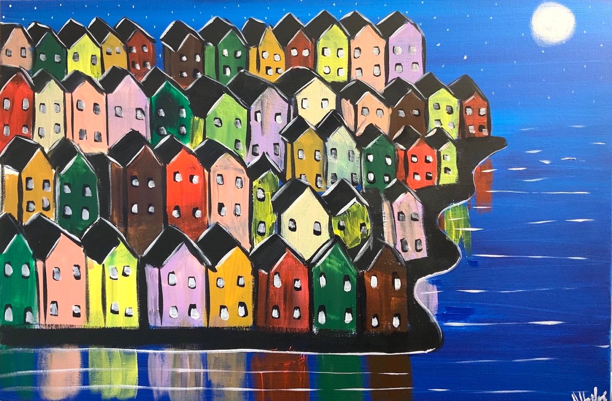 Little rainbow Houses 5 by Aisha Haider