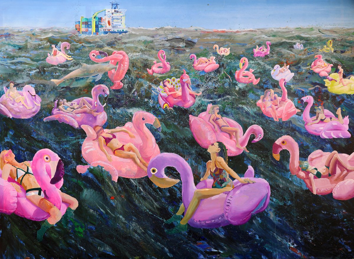 Photorealistic Portrait Oil Painting By Dominic Virtosu, 108 X 81, Social Distancing, Original Artwork