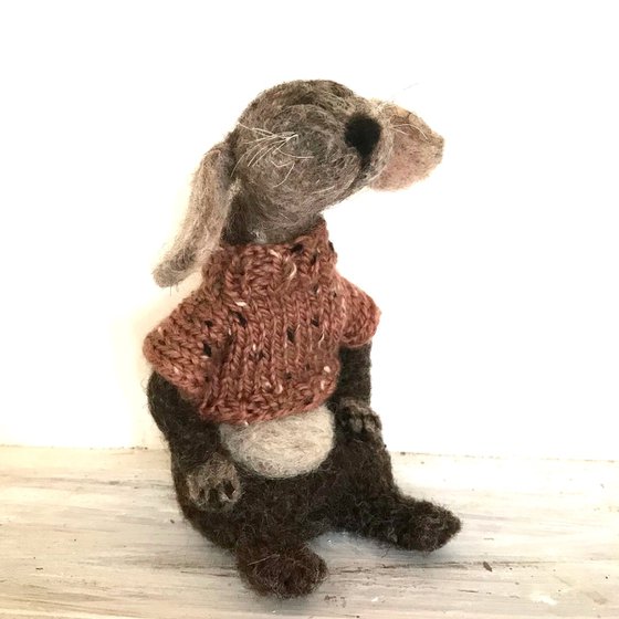 Frimousse, felted wool dog