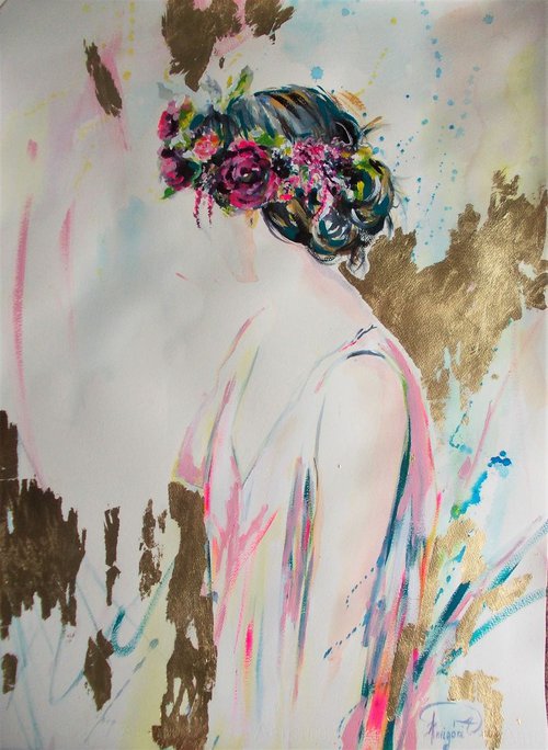 Flower-Crowned Woman by Antigoni Tziora
