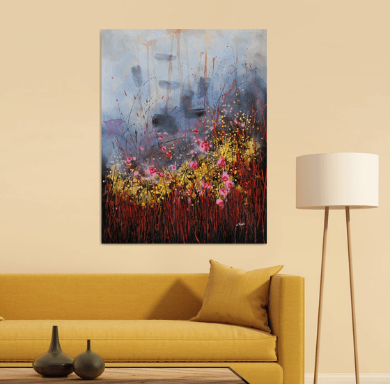 Overture #2 - Large  floral landscape