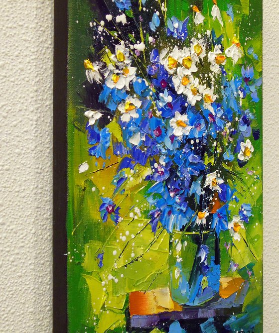 A bouquet of meadow blue flowers